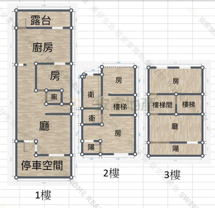 彰化互助一街田字型透天房屋室內格局與周邊環境